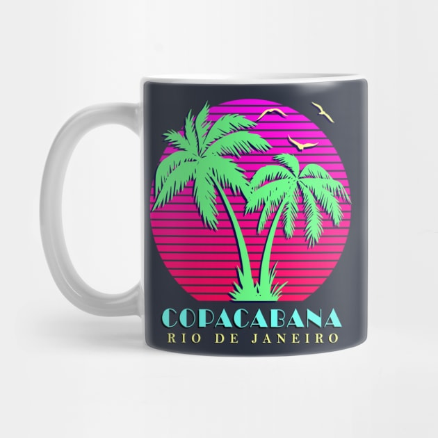 Copacabana Rio De Janeiro Palm Trees Sunset by Nerd_art